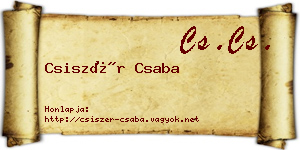 Csiszér Csaba névjegykártya