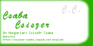 csaba csiszer business card